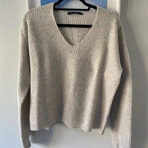 Jenni Kayne Elegant Cream V-Neck Sweater
